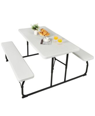 Foldable Picnic Table Bench Set Outdoor Camping for Patio and Backyard