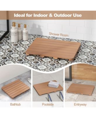 23.5" x 19" Bath Mat HIPS Spa Shower Mat for Bathroom with Non Slip Foot Pads