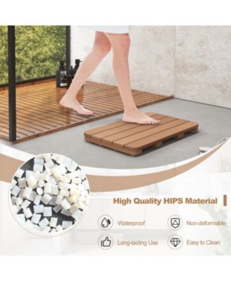 21.5" x 13.5" Bath Mat Waterproof HIPS Spa Shower Mat with Non Slip Foot Pads
