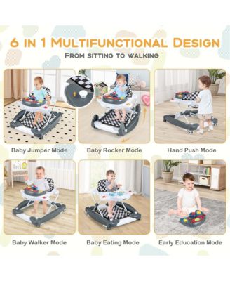 Baby 6 in 1 Walker Adjustable Walker & Activity Center with Music Tray