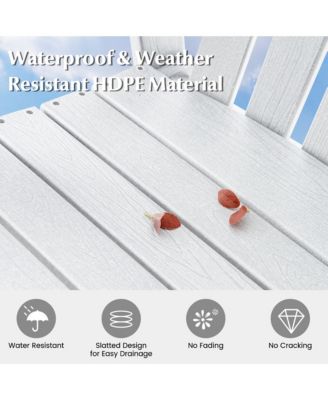 4 PCS Tall Bar Stool HDPE Patio Chair with Armrest Footrest Home Indoor Outdoor