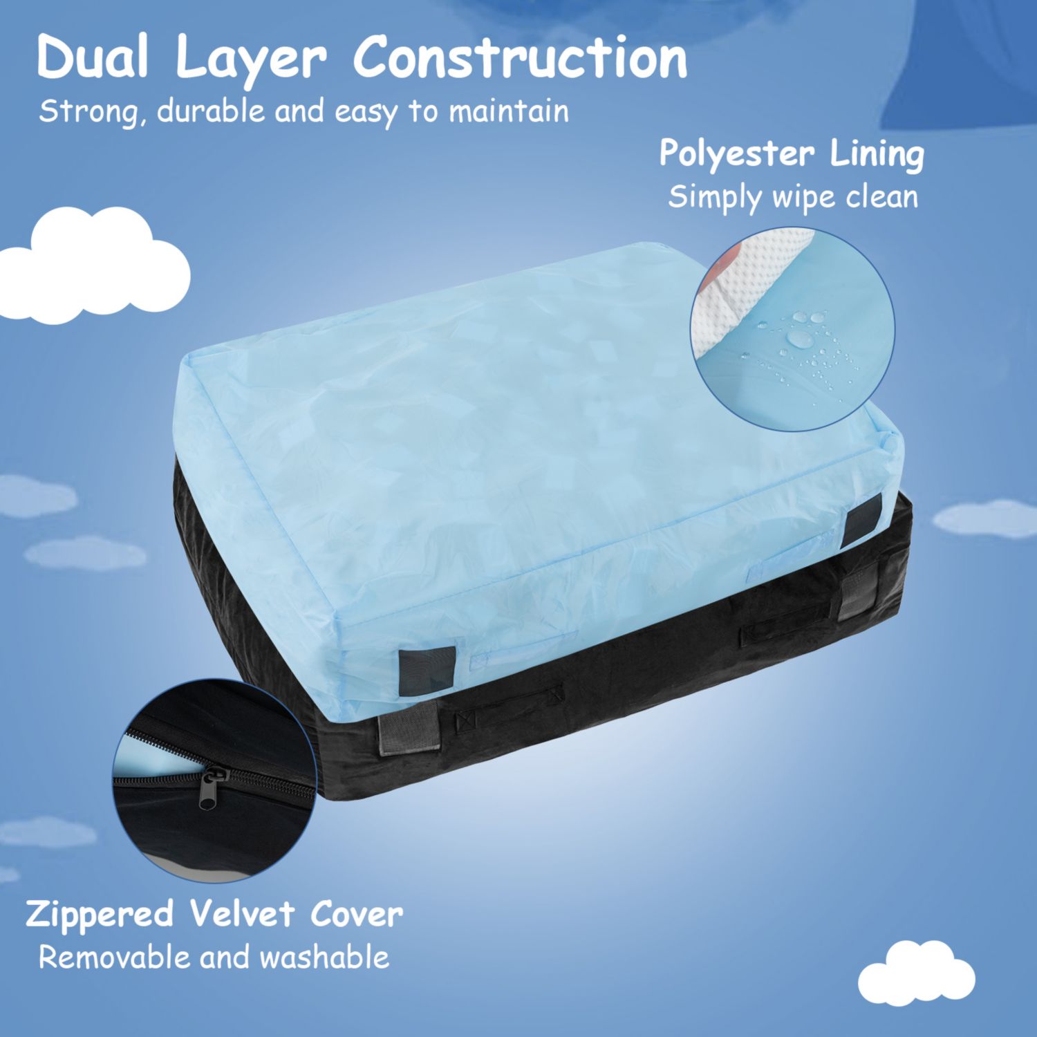 47" x 35.5" Crash Pad Sensory Mat with Foam Blocks and Washable
