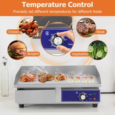 22'' Commercial Electric Griddle 110V 2000W Flat Top Countertop Grill 122 -572 