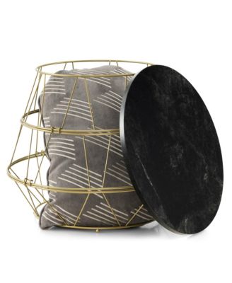 Round Side End Coffee Sofa Table Nightstand with Storage Space Removable Top