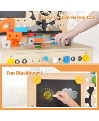 Kids Tool Bench, Pretend Play Workbench with Tools Set & Realistic Accessories