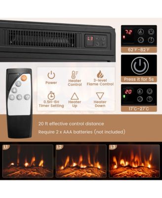 Fireplace TV Stand with Led Lights & 18'' Electric Fireplace for Tvs up to 50''