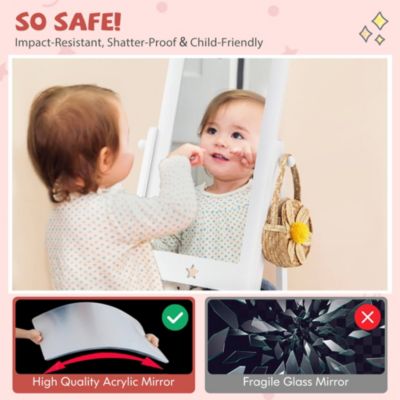 Kids Freestanding Full Length Dressing Floor Mirror