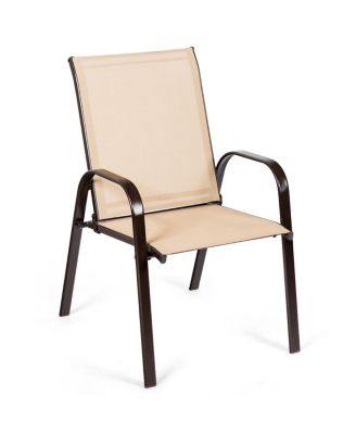 2PCS Patio Chairs Dining Chair Deck Yard W/Armrest