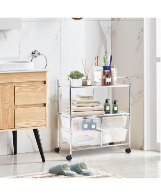 4Drawer Rolling Storage Cart shelf Scrapbook Paper Office School Organizer