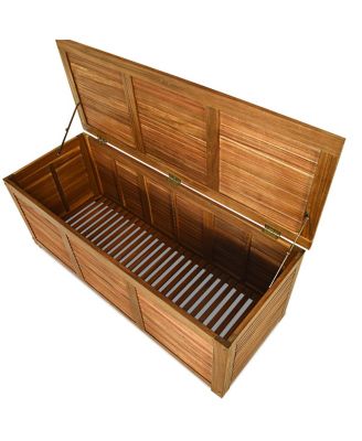 46 Gallon Deck Storage Acacia Wood Organization Toys Cushions Tools