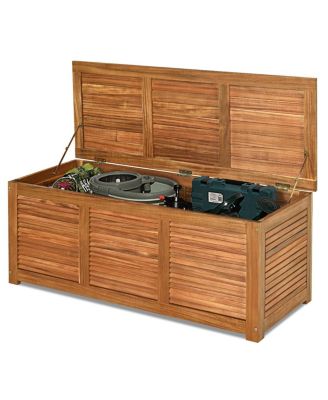 46 Gallon Deck Storage Acacia Wood Organization Toys Cushions Tools