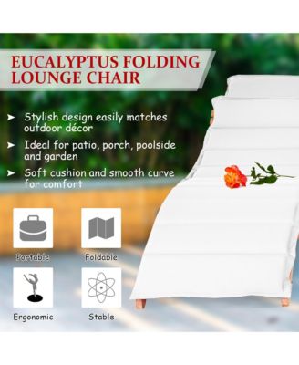 Acacia Wood Rocking Chair Patio Garden Lawn W/ Cushion