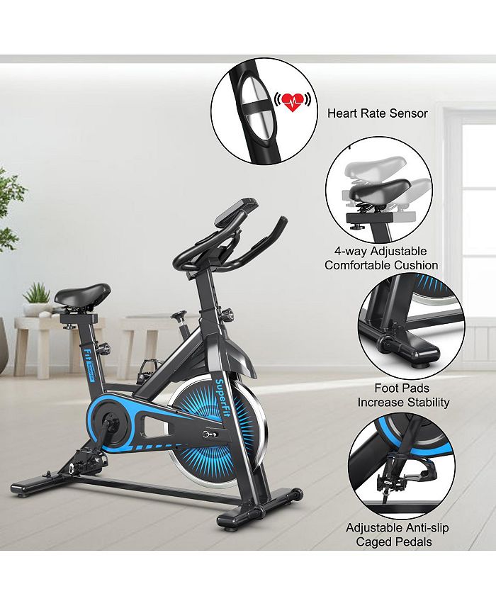 Costway Indoor Cycling Stationary Bike Silent Belt Drive Adjustable Macy's