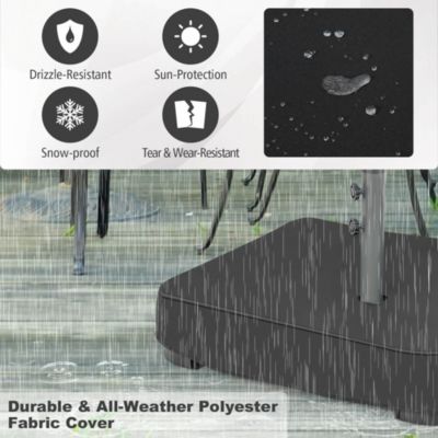 Patio Market Offset Umbrella Stand Holder Base Sand Filled Sandbags 220lbs