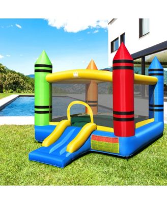 Inflatable Bounce House Kids Jumping Castle w/ Slide Ocean Balls & 480W Blower