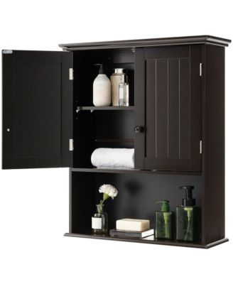 Wooden Wall-Mount Medicine Storage Bathroom Cabinet
