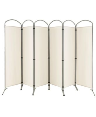 6 Panels Folding Privacy Screen 6 Ft Tall Fabric Privacy Screen for Home