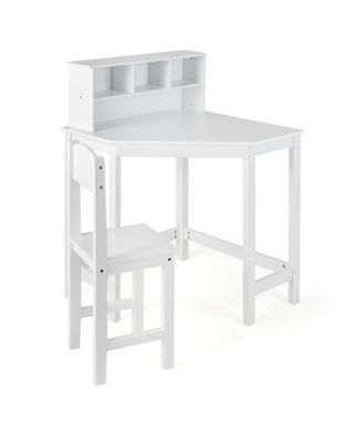Kids Corner Desk & Chair Set Wooden Study Writing Workstation