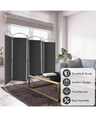 6 Panels Folding Privacy Screen 6 Ft Tall Fabric Privacy Screen for Home