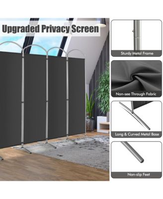 6 Panels Folding Privacy Screen 6 Ft Tall Fabric Privacy Screen for Home