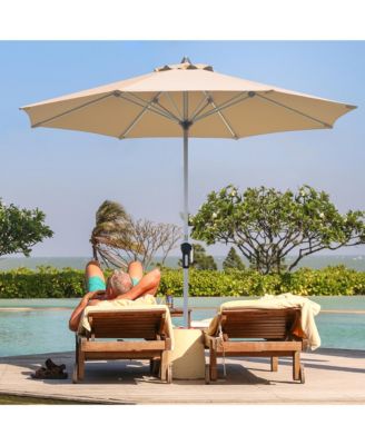 9' Patio Market Umbrella Table Aluminum Crank