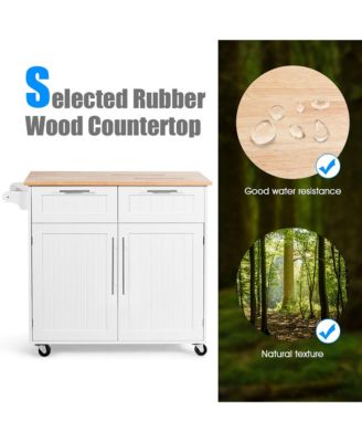 Rolling Kitchen Cart Island Heavy Duty Storage Trolley Cabinet