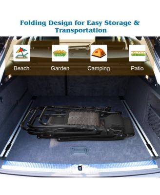 Patio Rattan Zero Gravity Lounge Chair Folding Recliner