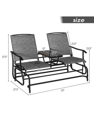 2 Person Outdoor Patio Double Glider Chair Loveseat Rocking