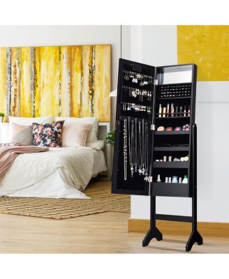 Mirrored Jewelry Cabinet Organizer w/18 LED lights