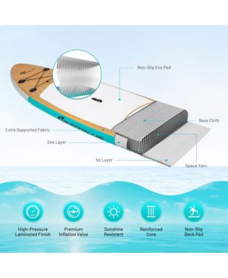 11' Inflatable Stand Up Paddle Surfboard W/Bag Aluminum Paddle Pump