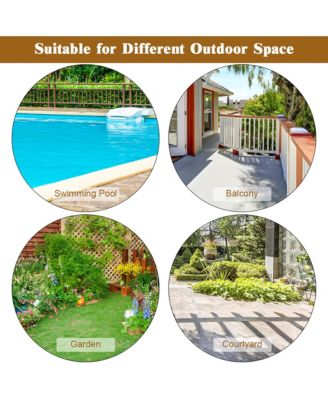 3PC Patio Rattan Conversation Set Rocking Chair Cushioned