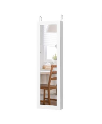 Wall Door Mounted Mirrored Jewelry Cabinet