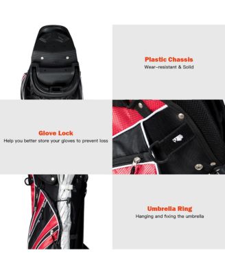 Golf Stand Cart Bag Club w/6 Way Divider Carry Organizer