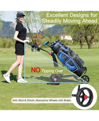 Foldable 3 Wheel Golf Pull Push Cart Trolley