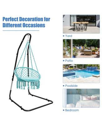 Patio Adjustable 77" to 93" Hammock Chair Stand Hanging Chair Stand