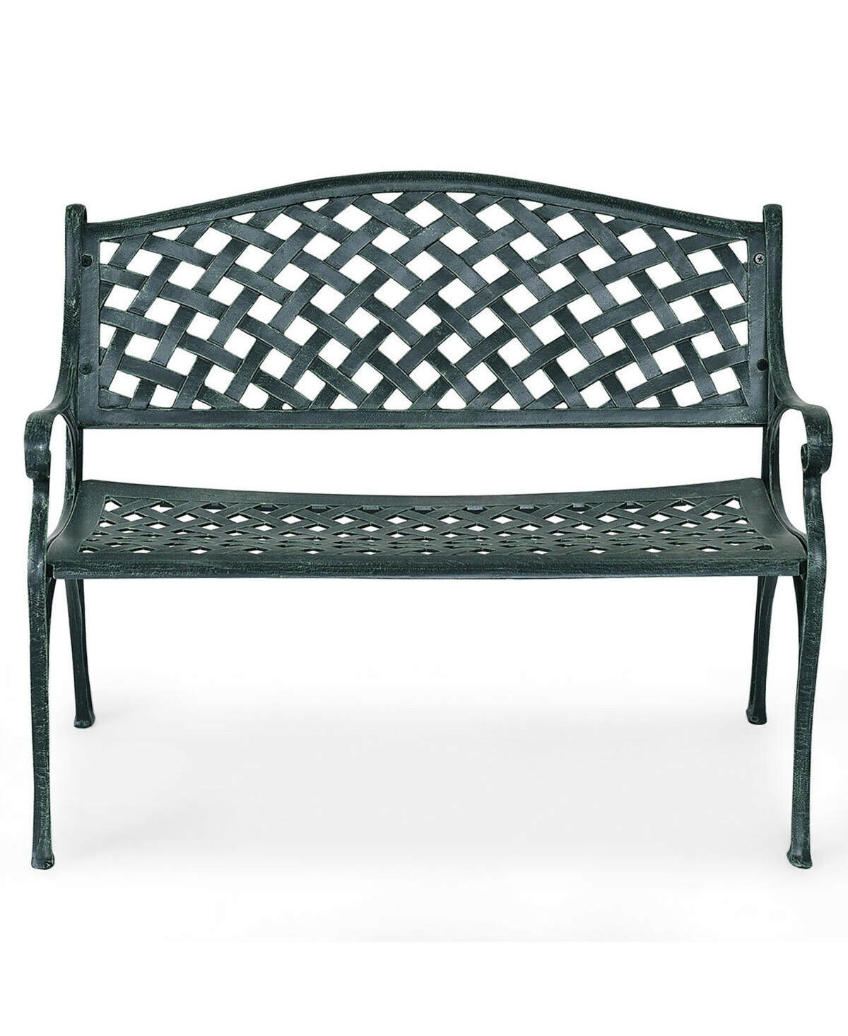 Costway 40'' Outdoor Antique Garden Bench Aluminum Frame Seats Chair Patio Garden