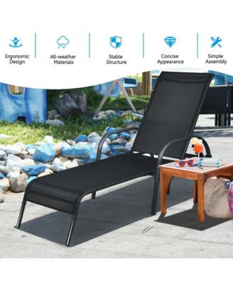 Patio Chaise Lounge Outdoor Folding Recliner Chair