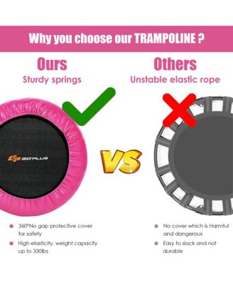 38" Mini Folding Trampoline Portable Recreational Fitness Rebounder