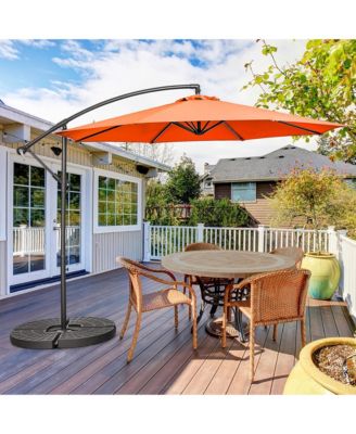 10 FT Patio Offset Umbrella w/8 Ribs Cross Base Tilt