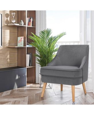 Accent Chair Velvet Upholstered Single Sofa with Legs