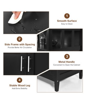 Kitchen Sideboard Buffet Server Cupboard Storage Cabinet with 2 Doors