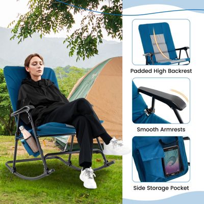 Foldable Rocking Padded Chair Portable Camping Chair