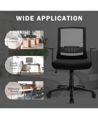 Mesh Office Chair Mid Back Task Chair Height Adjustable