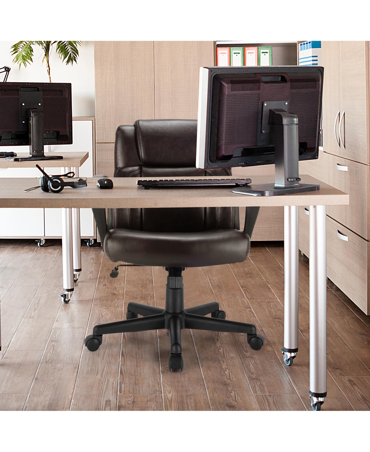 Executive Leather Office Chair Adjustable Computer Desk Chair