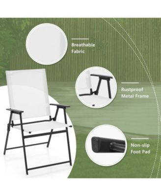 Set of 4 Patio Folding Chair Set with Rustproof Metal Frame