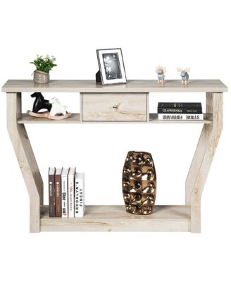 Modern Sofa Accent Table with Drawer Entryway Hallway Hall