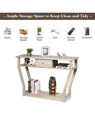 Modern Sofa Accent Table with Drawer Entryway Hallway Hall