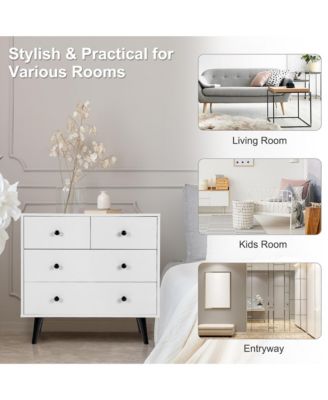 4 Drawers Dresser Chest of Drawers Free Standing Sideboard Cabinet