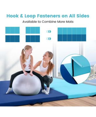 10' x 4' x 2" 4-Panel Folding Exercise Mat with Carrying Handles for Gym Yoga