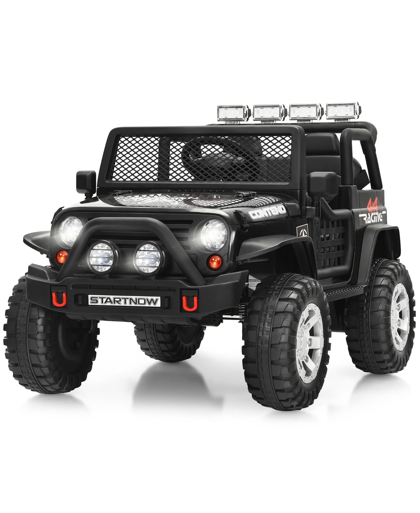 Детская игрушка Costway Kids Ride On Truck, 12V Electric with Remote Control and Lights & Music, 110 lb. Capacity, от 3 лет, цвет: Чёрный — фото 1